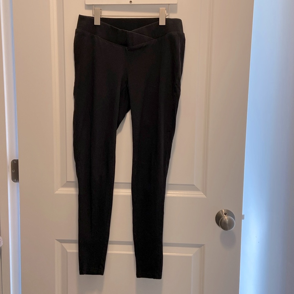 Bump start Maternity black cotton leggings